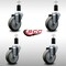 Service Caster 4'' SS Gray Poly Wheel Swivel 1-3/8'' Expanding Stem Caster Set, 4PK SCC-SSEX20S414-PPUB-138-4 - alternate 2